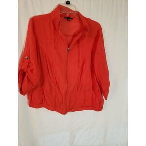 Women's Torrid Red 3/4 Sleeve Zip Up Top Size 00